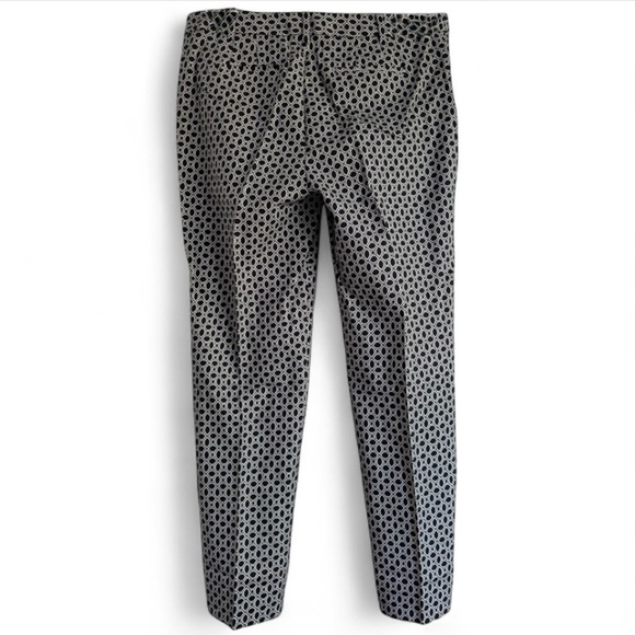 NWT Talbots Hampshire Ankle Pants Navy White Circle Geo Print Cotton Stretch 10 - Picture 7 of 9